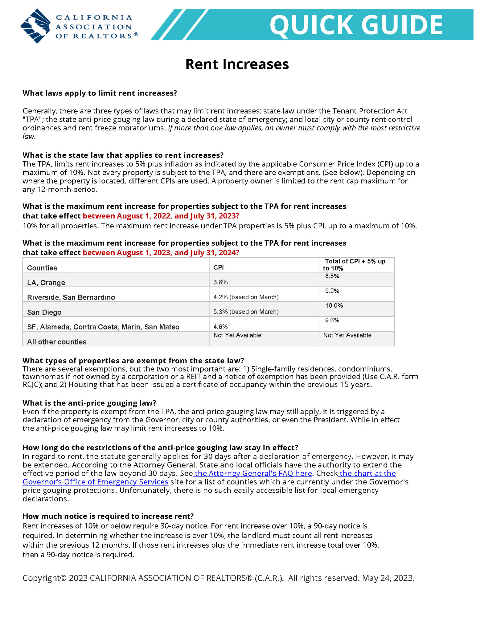 Updated Allowable Rent Increases Under the Tenant Protection Act The Neema Group